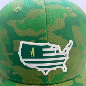 Johnnie-O Mens Golf Camo Flag Trucker Hat Green Camouflage Snapback JUHT100300